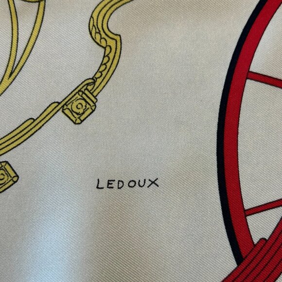 Vintage Hermes Springs Silk Scarf White Background  Designed by Phillipe Ledoux - Picture 6 of 16